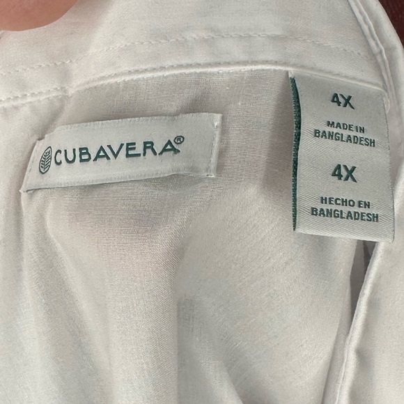 NWT Cubavera Four Pocket Guayabera Shirt Bright White - Picture 9 of 13